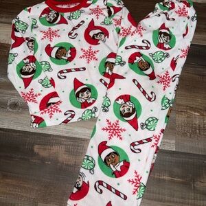 Festive Elf Kids Pajama Set - Red and Green